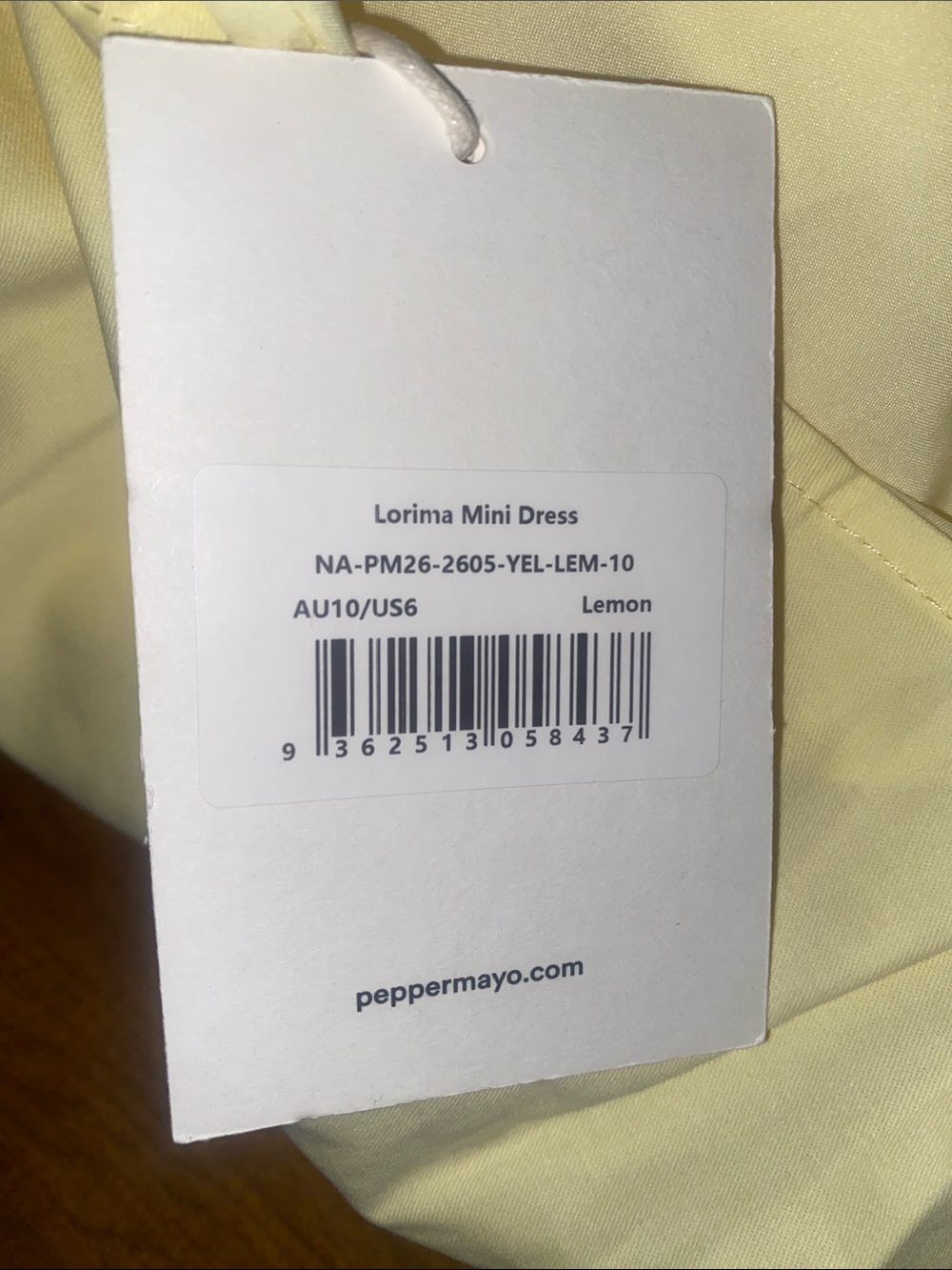 Peppermayo Yellow Lorima Mini Dress - Womens Size 6 - Picture 8 of 8